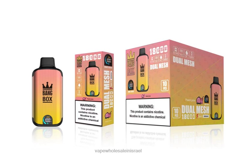 Vape Store Jerusalem - Bang Box 18000 שאיפות מיץ אפרסקים XFRF691