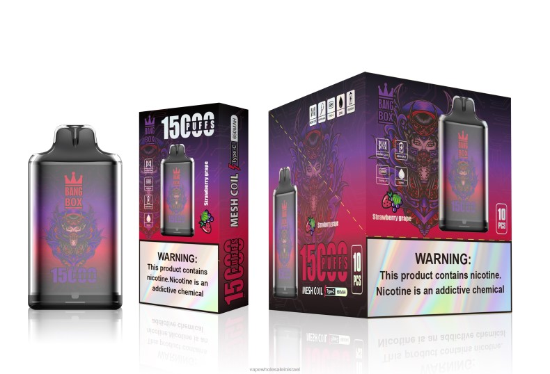 Vape Store Jerusalem - Bang Box s1-15000 שאיפות ענבי תות XFRF6111