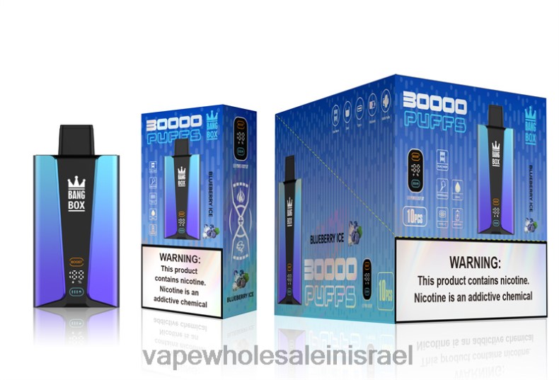 Vape Wholesale In Israel - Bang Box מסך חכם 30000 נשיפות קרח אוכמניות XFRF679