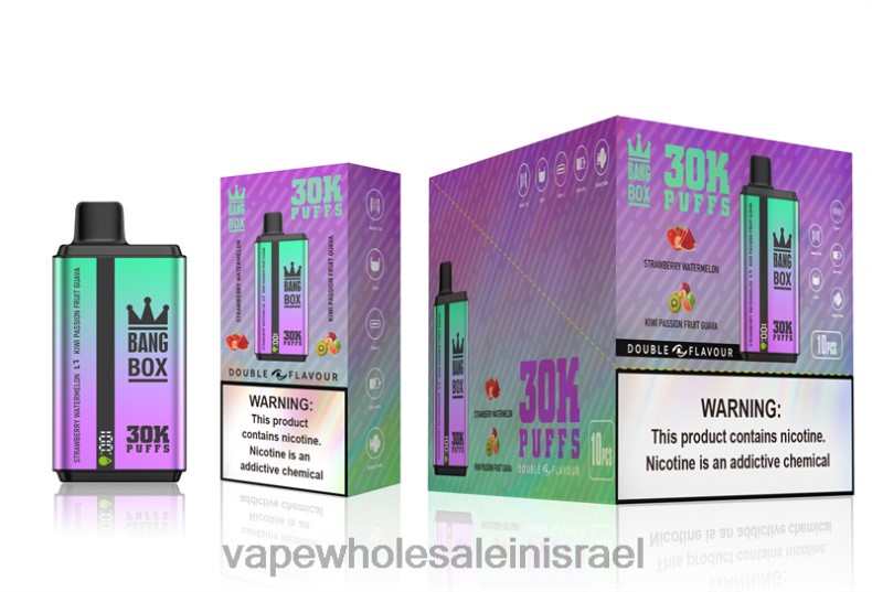 Vape Wholesale Jerusalem - Bang Box 30000 פחזניות כפולות טעמים אבטיח תות וקיווי פסיפלורה גויאבה XFRF670