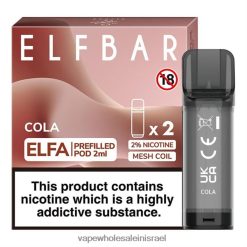 8X822D319 - Vape Store Jerusalem קולה ELFBAR Elfa תרמיל מלא מראש - 2 מ"ל - 20 מ"ג (2 חבילות)