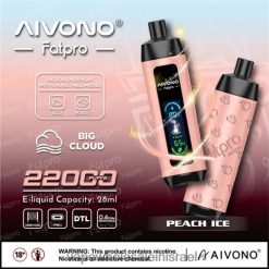 סיגריה אלקטרונית חד פעמית - Aivono Fatpro 22000 קרח אפרסק T2JL605