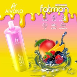 סיגריה אלקטרונית ללא ניקוטין - Aivono FATMAN 6800 מנגו מעורב T2JL6026