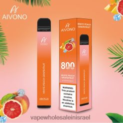 סיגריה אלקטרונית מחיר - Aivono AIM PLUS 800 אשכולית אפרסק לבנה T2JL60199