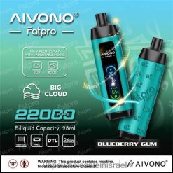 סיגריה אלקטרונית מחיר - Aivono Fatpro 22000 מסטיק אוכמניות T2JL609