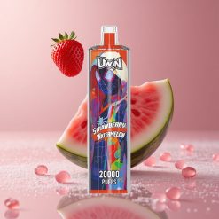 Uwin Shisha Hookah Crystal 20000 Puffs תות אבטיח עם סוללה 650 mAh