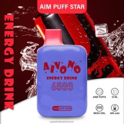 Vape Store Jerusalem - Aivono AIM PUFF STAR 6500 משקה אנרגיה T2JL60293