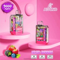 Vape Wholesale In Israel - Aivono AIM XXL מדבקת פה 9000 שקופה פירות יער מעורבים T2JL6051