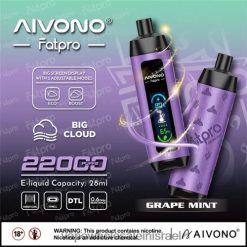 Vape Wholesale Jerusalem - Aivono Fatpro 22000 מנטה ענבים T2JL602